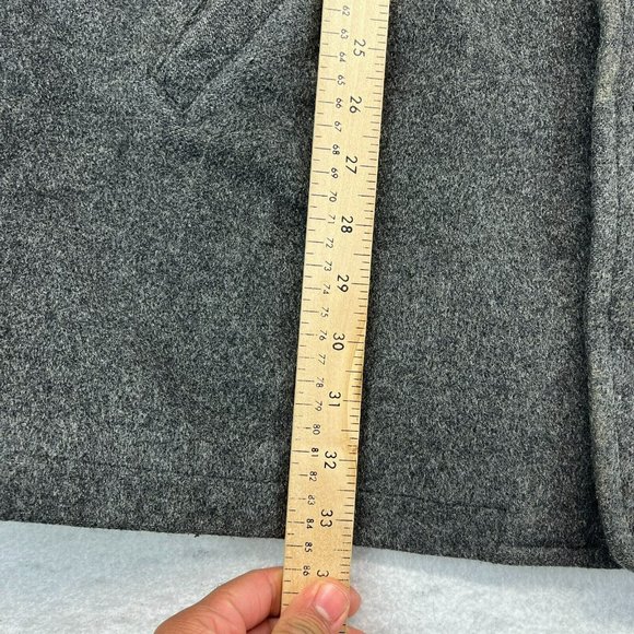 J.Crew Wool Coat XL Extra Large Men's Quilted Lined Dark Gray *Flaw* - Picture 8 of 12